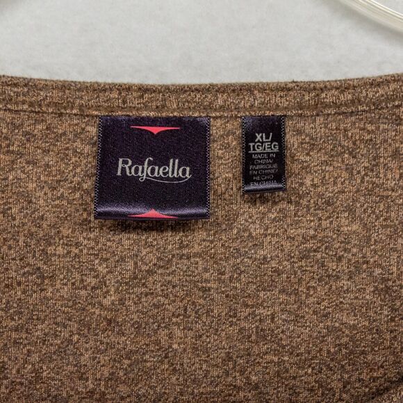 Women's XL RAFAELLA Brown Sweater with Gold Accents 3/4 Length Sleeves - Picture 4 of 5